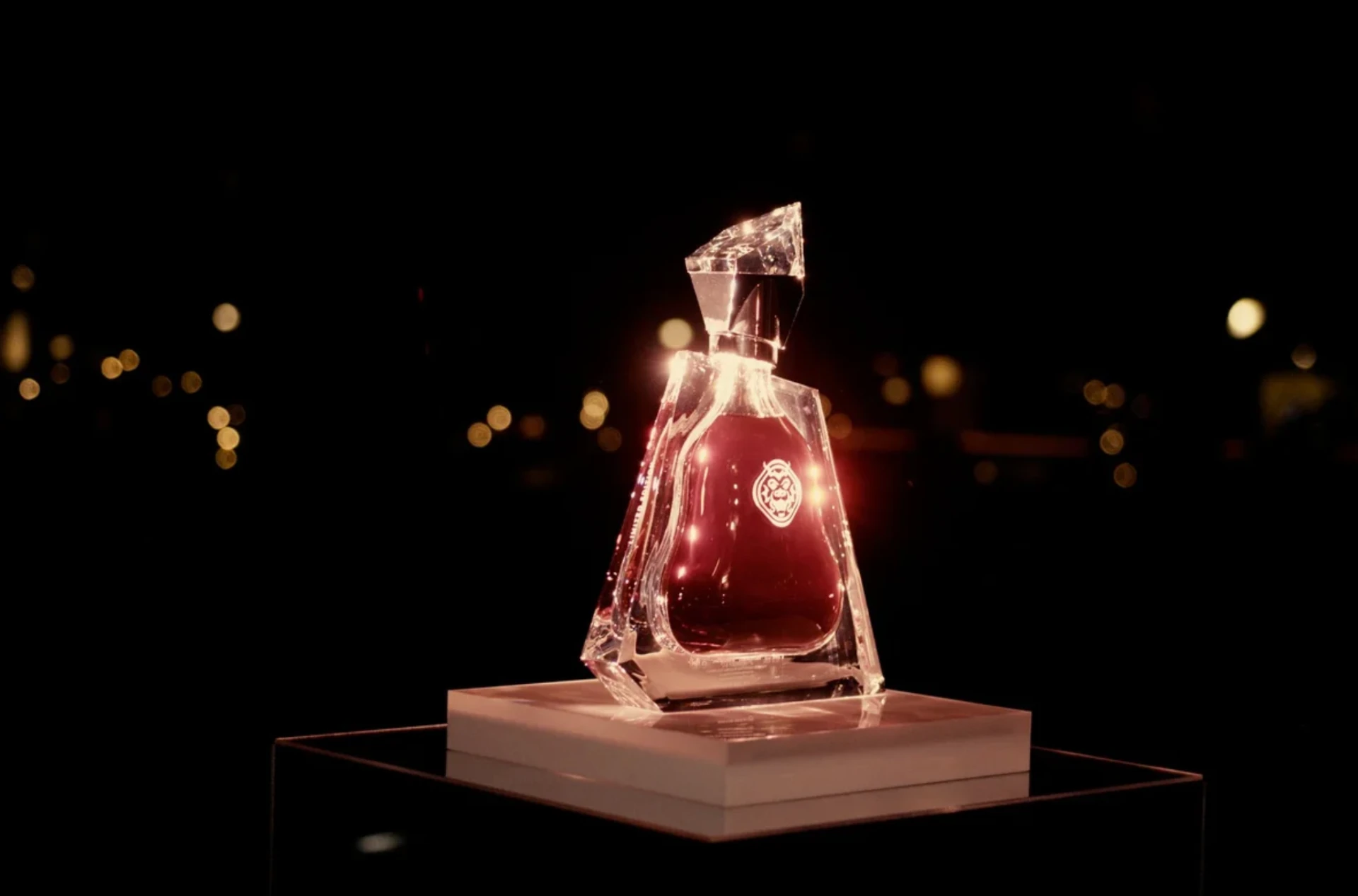 Richard Hennessy decanter on an illuminated plinth