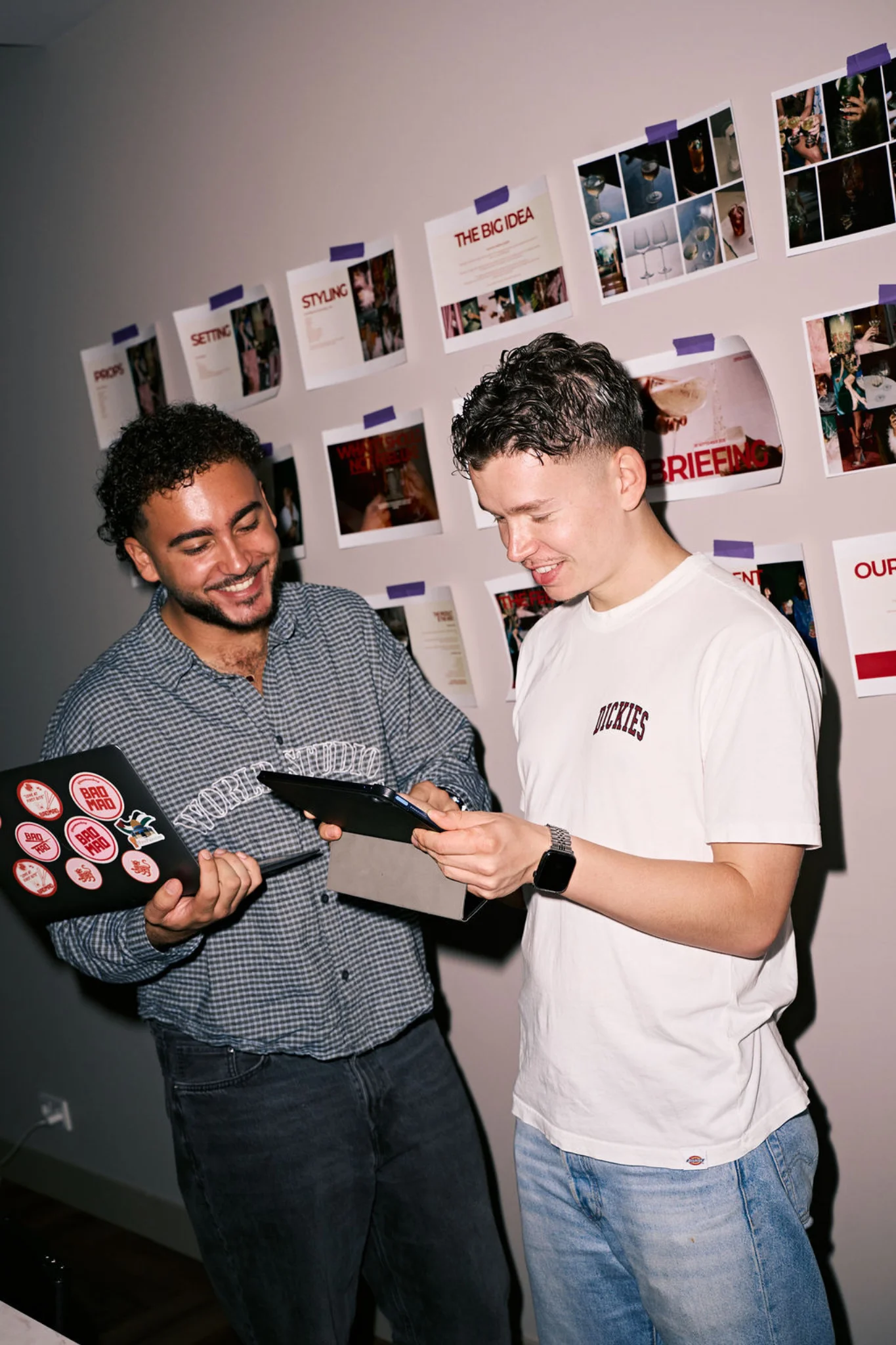 Behind the scenes at the campaign image-reference wall