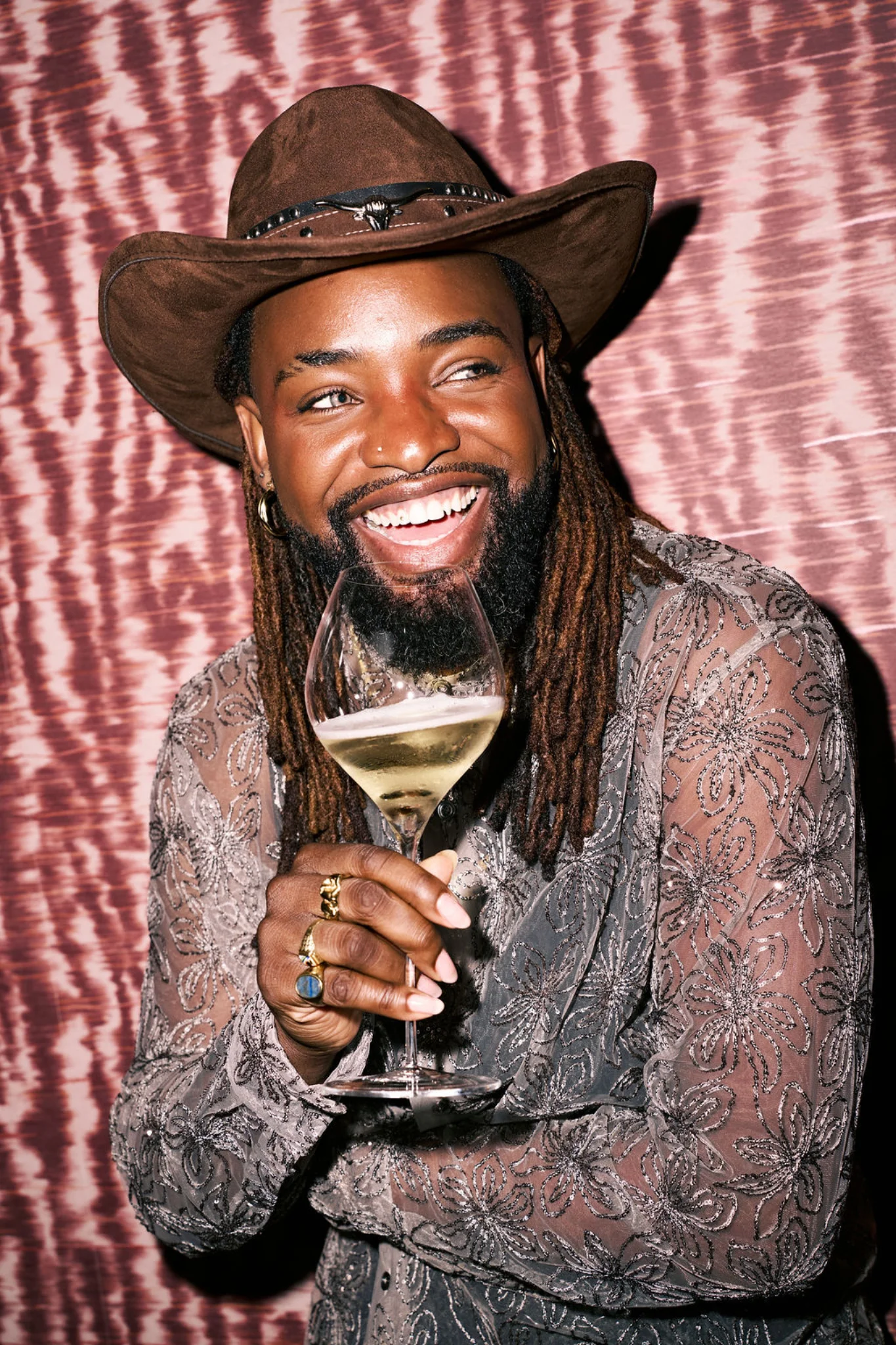 Smiling portrait with a BaoMao wine glass