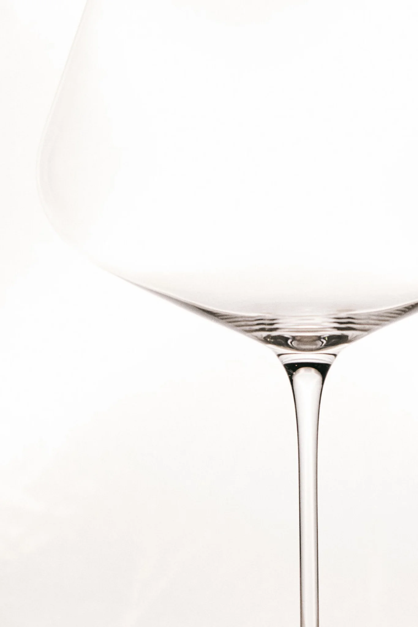 Crystal glass photographed in soft white light