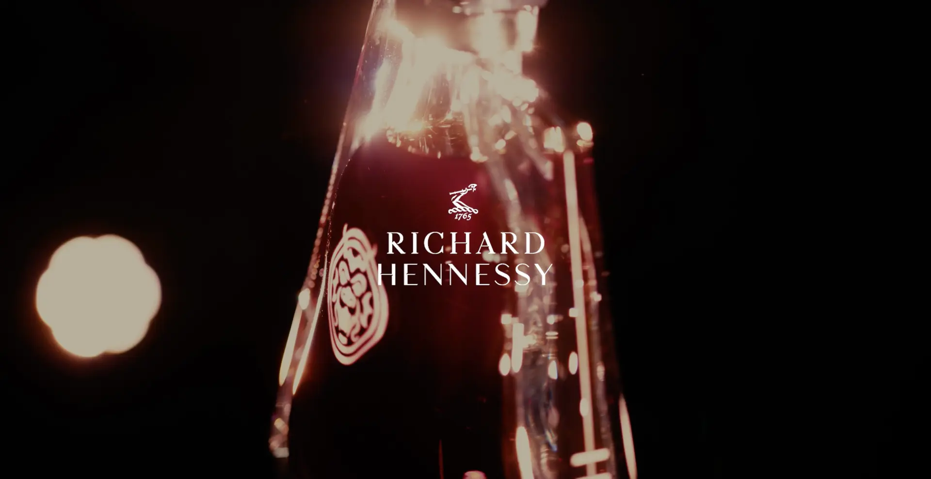 Close-up of the Richard Hennessy crystal decanter